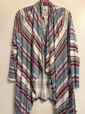 Brand new Maurices Striped Draped Open-Front Cardigan - Size Large